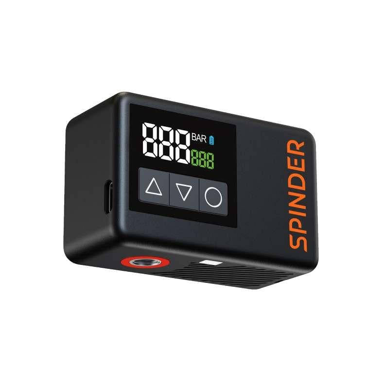Spinder Mini120 fietscompressor zwart - detailaanzicht
